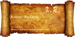 Kober Roland névjegykártya